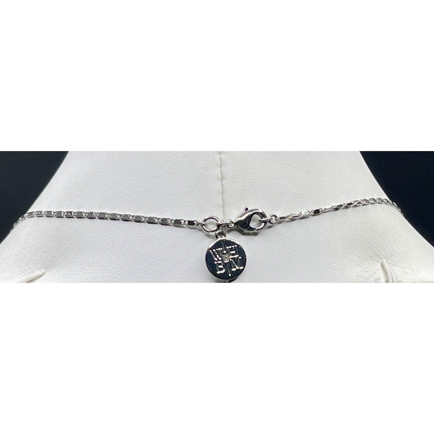 WHBM Gray & Silver Round Faceted Bead Crystals 18" Silver Necklace EUC GORGEOUS