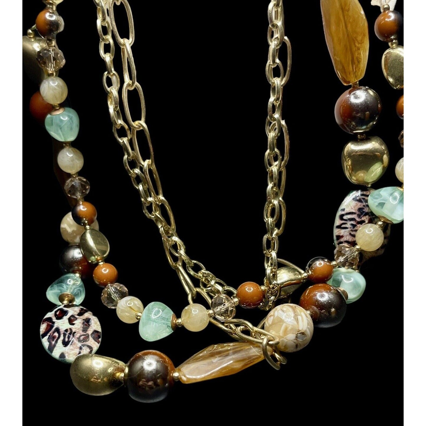 Lia Sophia • Multicolor Beaded Gold-tone 26” Necklace Gorgeous EUC