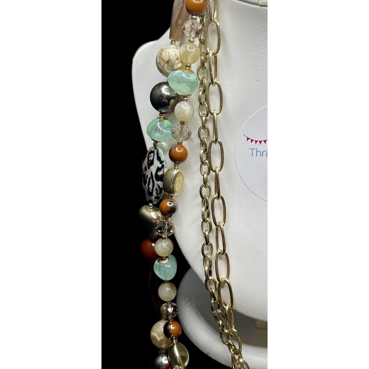 Lia Sophia • Multicolor Beaded Gold-tone 26” Necklace Gorgeous EUC