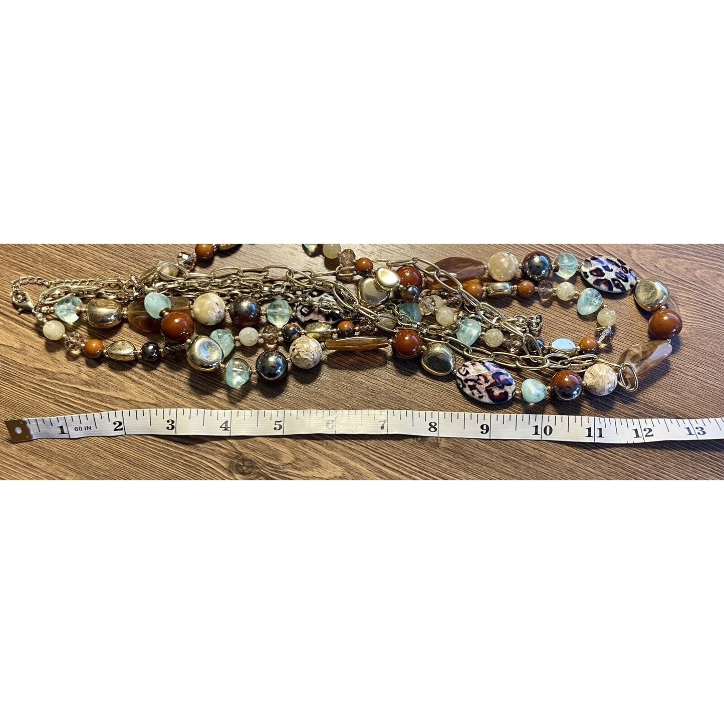 Lia Sophia • Multicolor Beaded Gold-tone 26” Necklace Gorgeous EUC