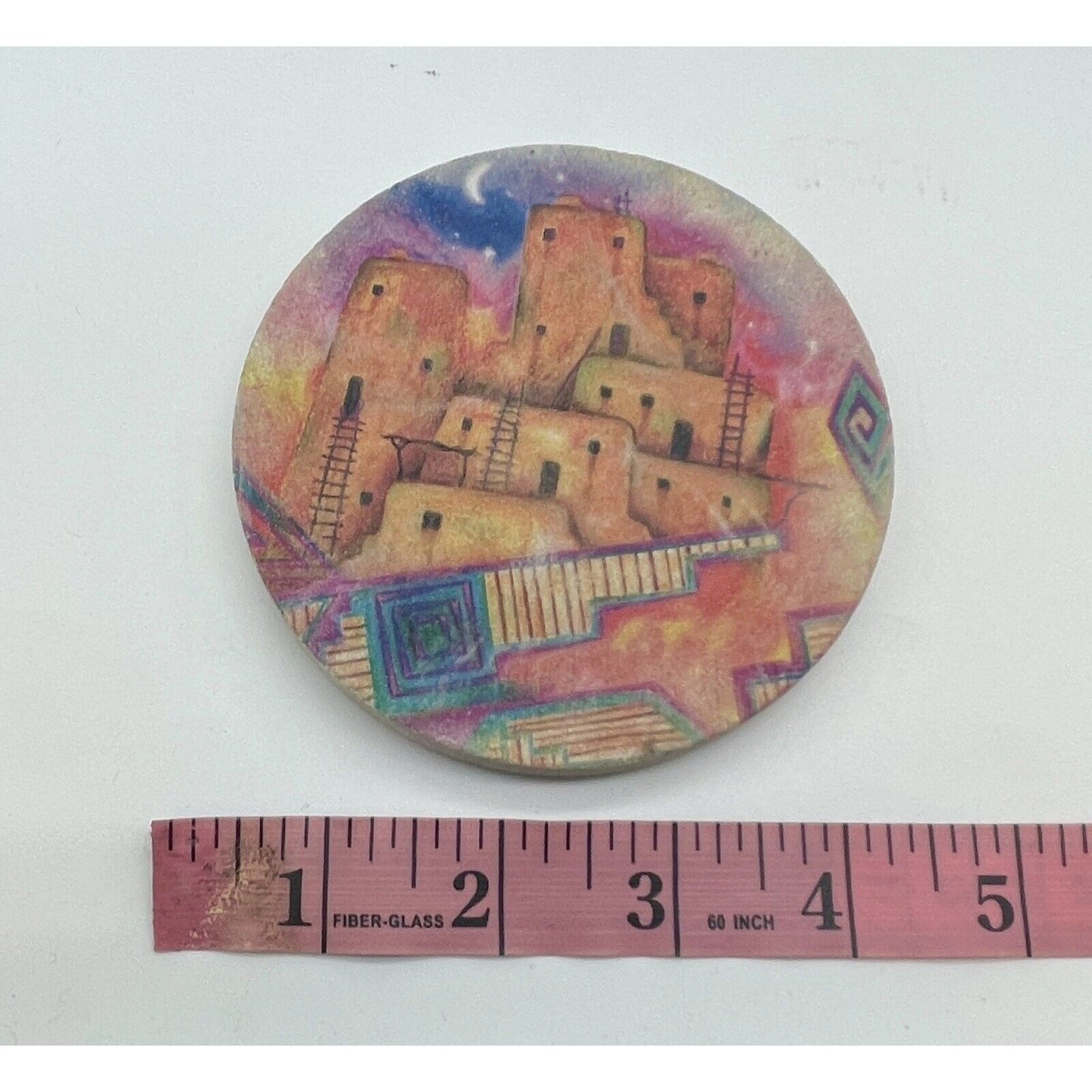 Vintage Retro Thirstystone Resources Sandstone Adobe Night Set of 4 Coasters EUC