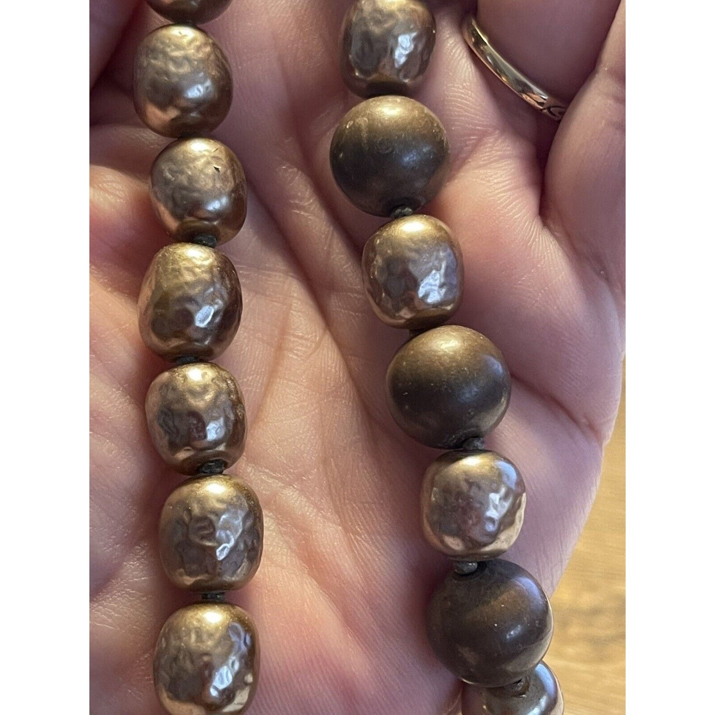 Vintage Miriam Haskell Baroque Pearl 16” Necklace Silver Clasp Signed As-Is