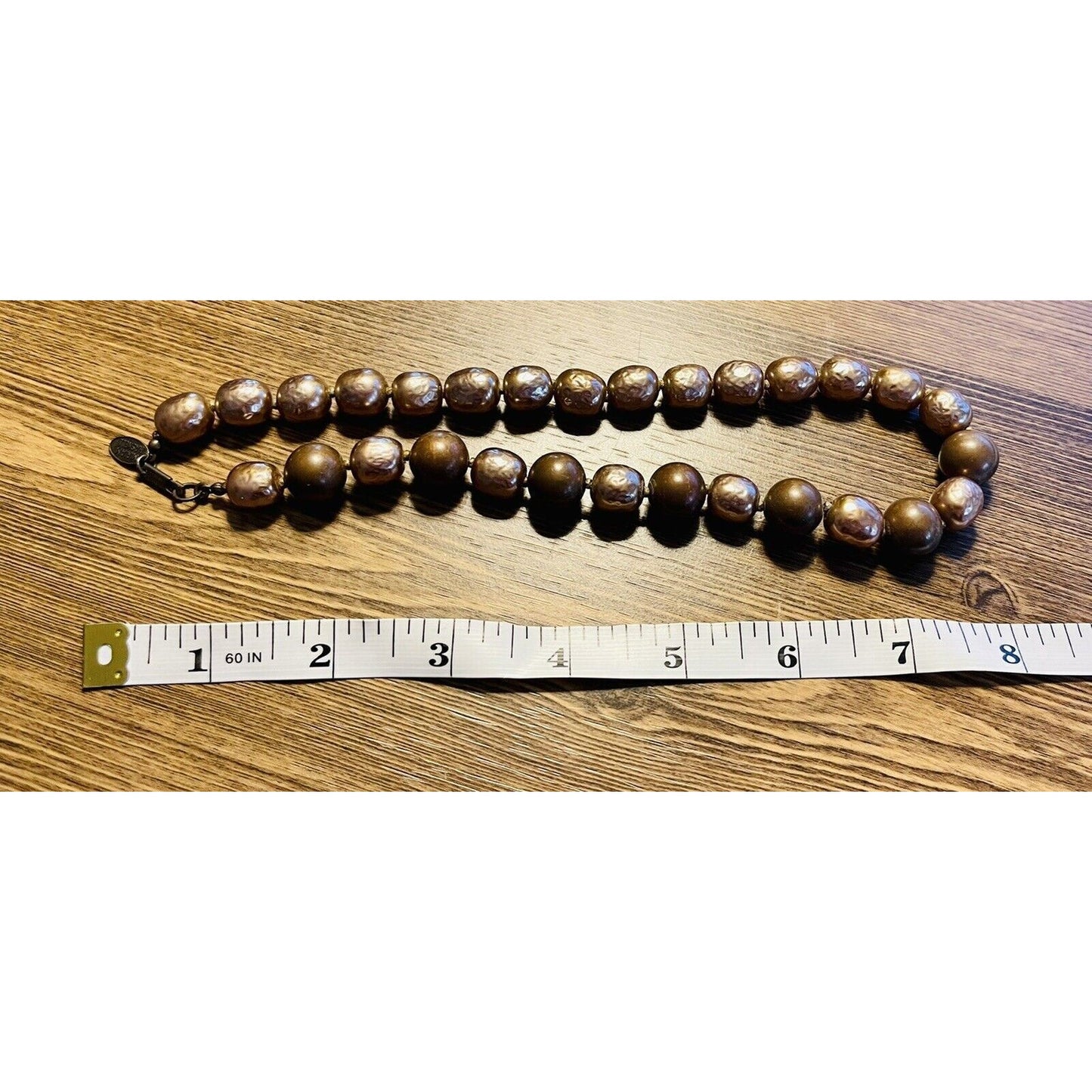 Vintage Miriam Haskell Baroque Pearl 16” Necklace Silver Clasp Signed As-Is