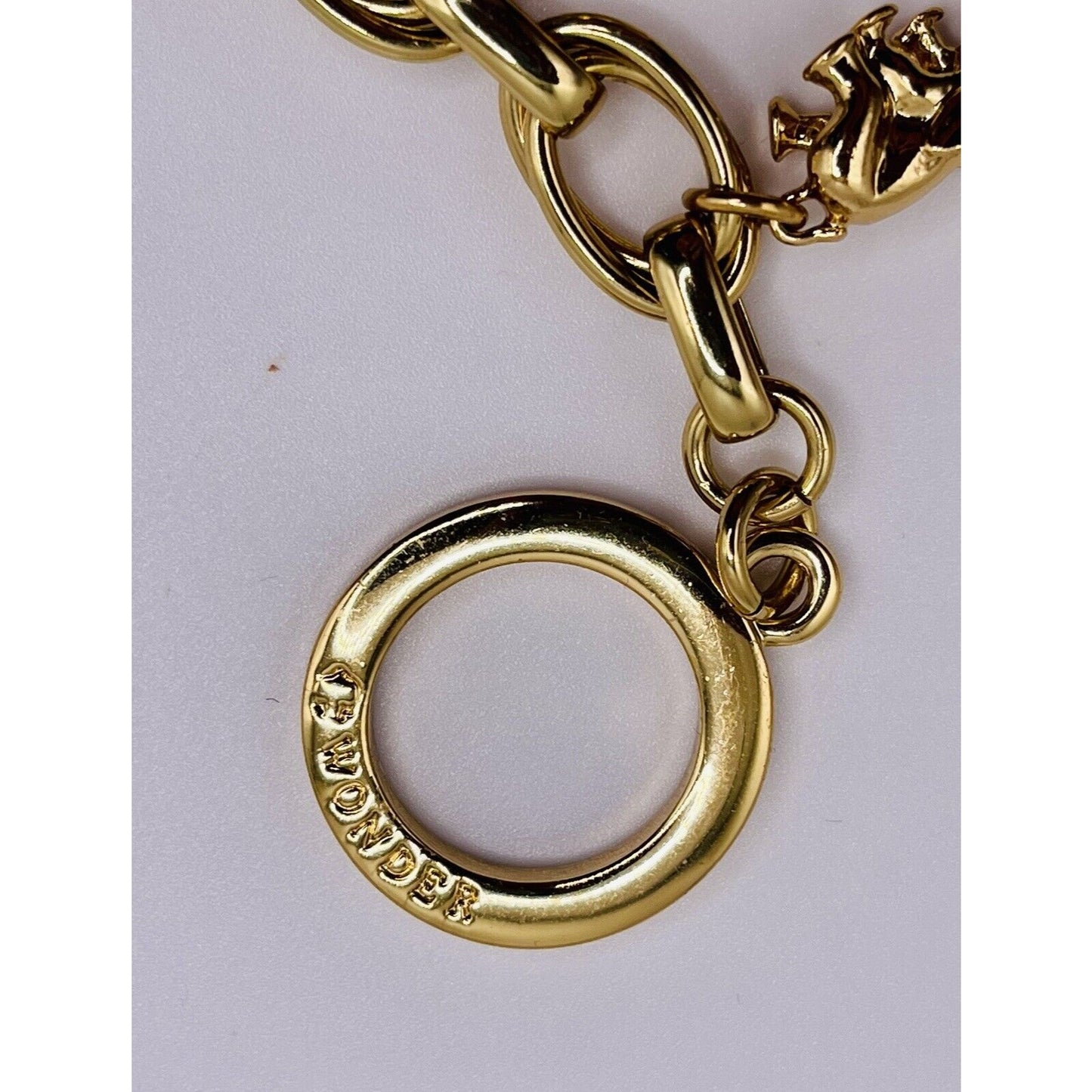 C. WONDER GOLD TONE ELEPHANT CHARM 7.5" TOGGLE BRACELET SUPER CUTE
