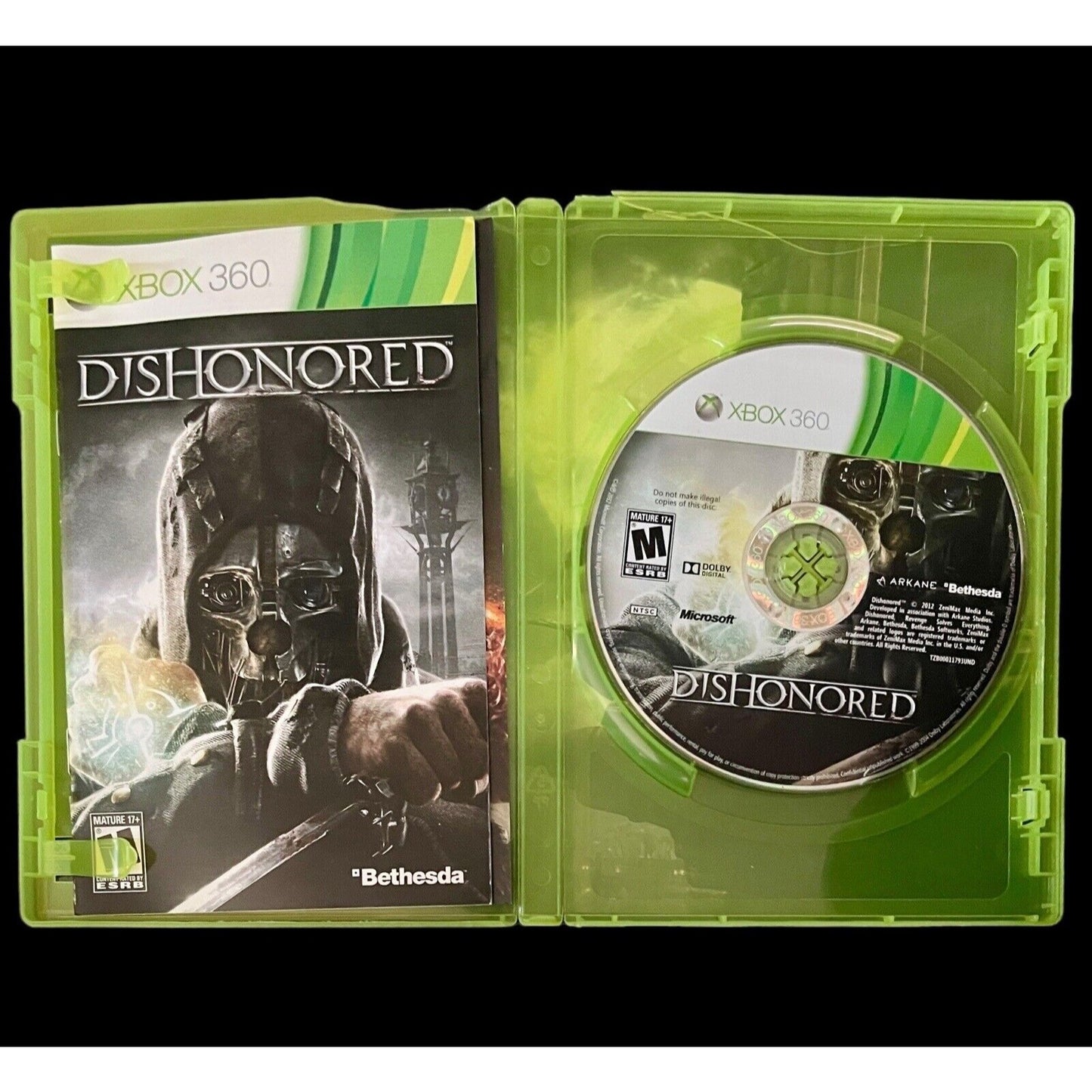 Dishonored (Microsoft Xbox 360, 2012) Complete w/ Manual - Tested Working