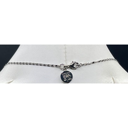 WHBM Gray & Silver Round Faceted Bead Crystals 18" Silver Necklace EUC GORGEOUS