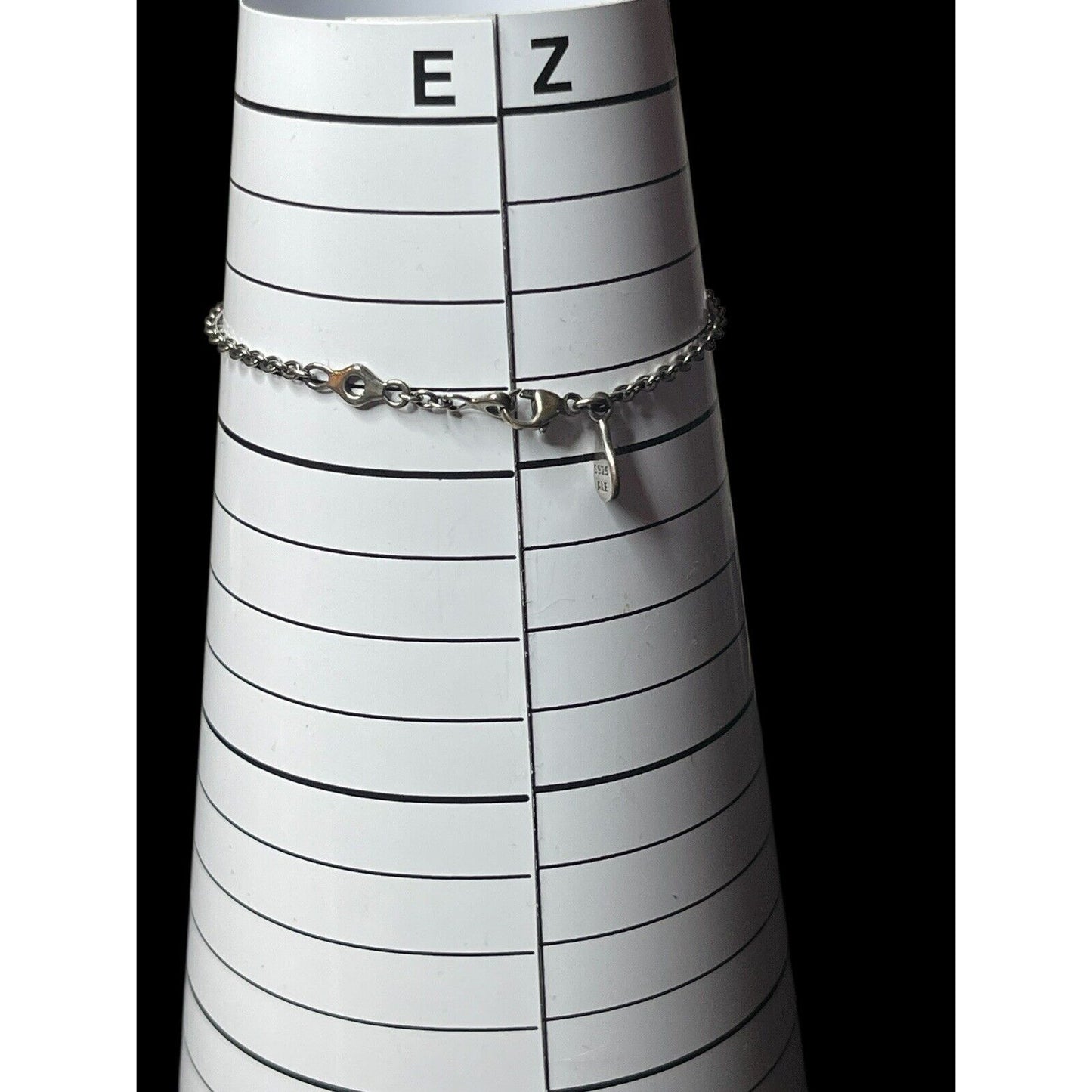 Vintage Retro Pandora ALE 925 Crystal Bar Child | Thin Wrist Silver 6" Bracelet