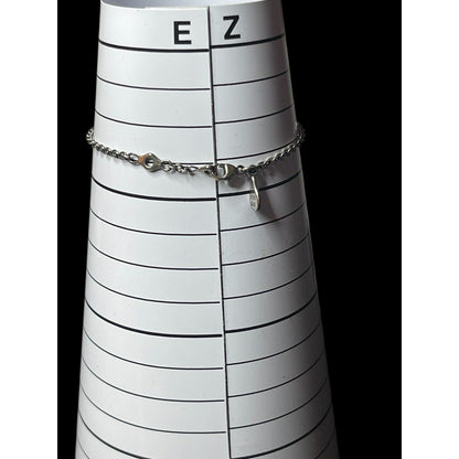 Vintage Retro Pandora ALE 925 Crystal Bar Child | Thin Wrist Silver 6" Bracelet