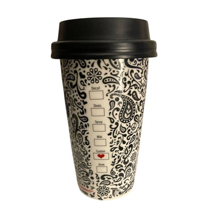 Starbucks Ed Jonathan Adler Product Red 12 oz Coffee Tumbler Travel Mug Cup EUC