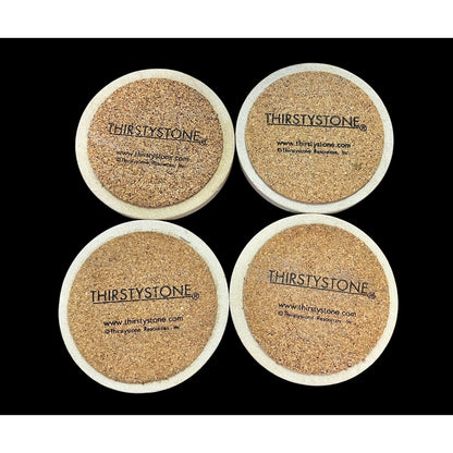 Vintage Retro Thirstystone Resources Sandstone Adobe Night Set of 4 Coasters EUC
