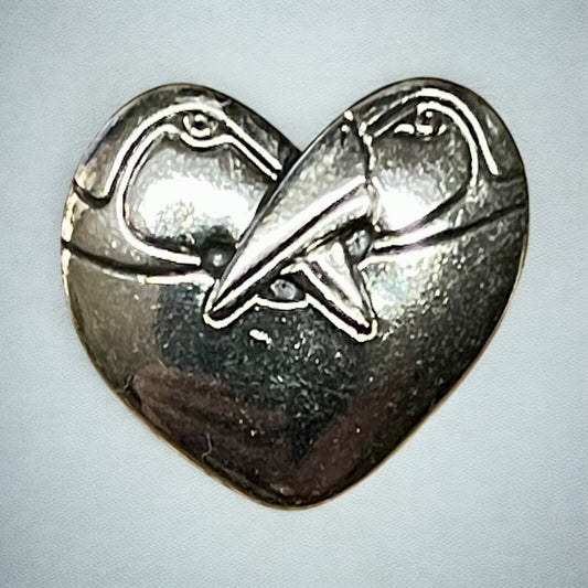 Vintage Retro Classic by Designer Laurel Burch “Dove Heart” Pin VGUC Gorgeous