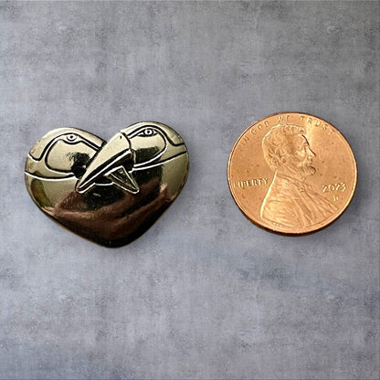 Vintage Retro Classic by Designer Laurel Burch “Dove Heart” Pin VGUC Gorgeous