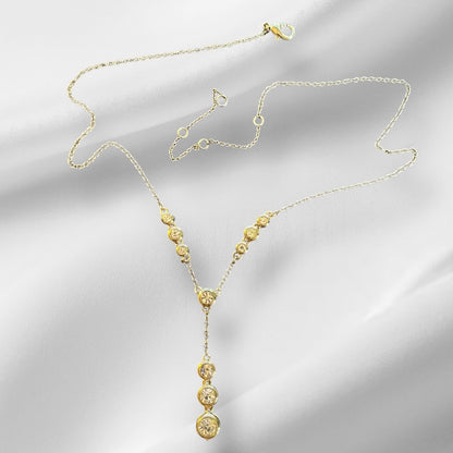 Anne Klein Bezeled Gold-tone Y Shaped 23” Delicate Necklace EUC Gorgeous