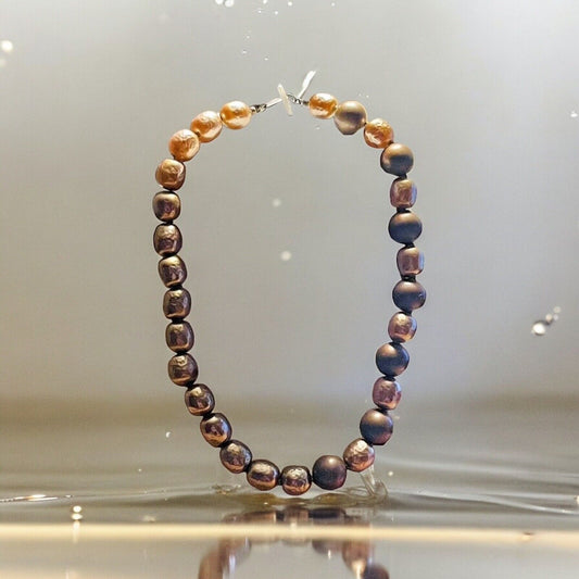 Vintage Miriam Haskell Baroque Pearl 16” Necklace Silver Clasp Signed As-Is