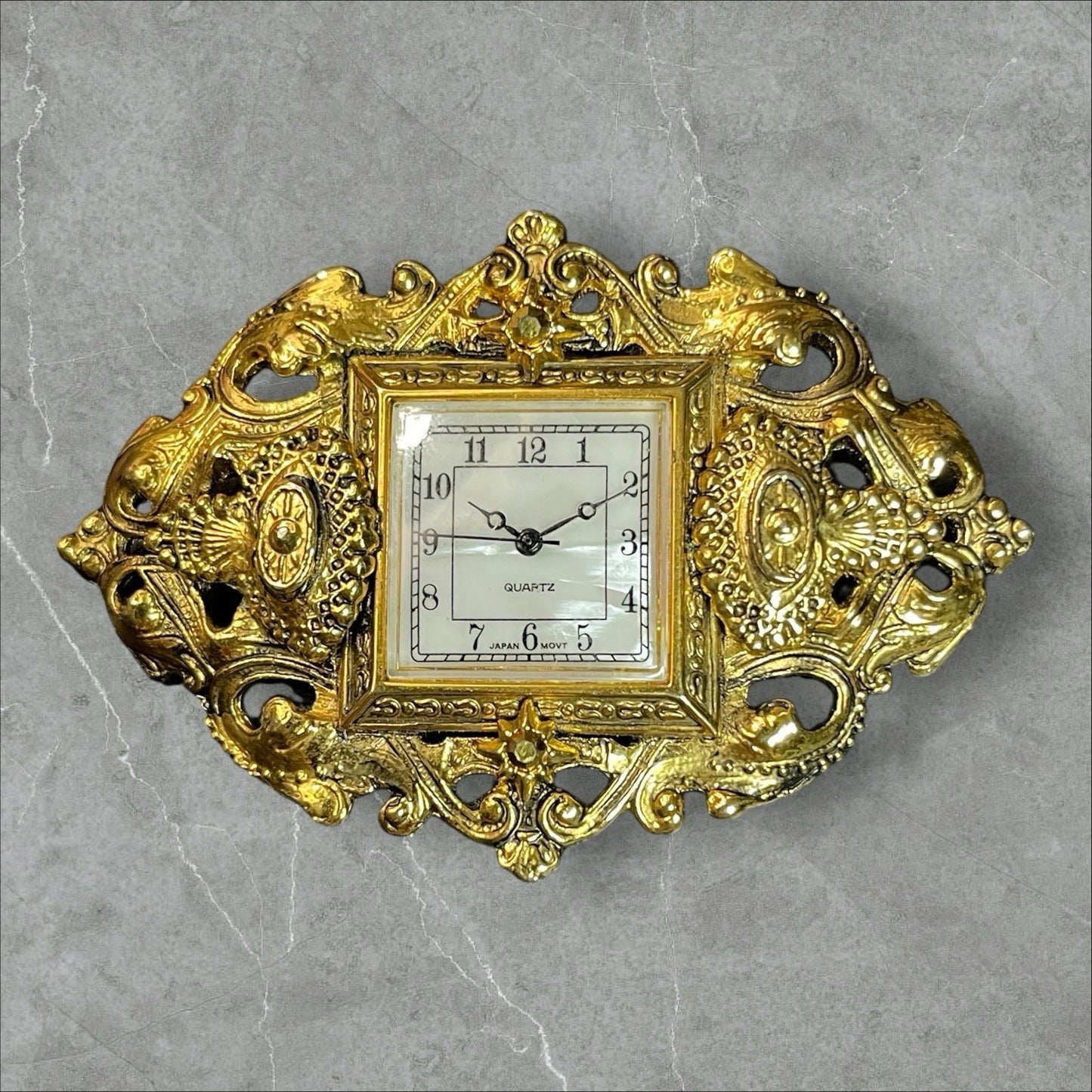 Vintage Intricate Gold Filigree Quartz Watch Brooch New Battery EUC Gorgeous