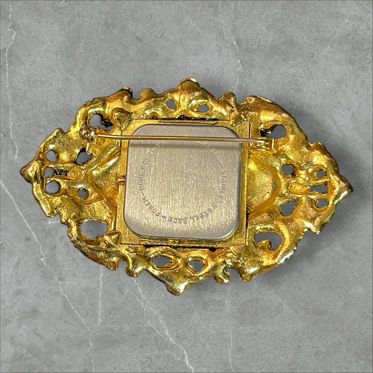 Vintage Intricate Gold Filigree Quartz Watch Brooch New Battery EUC Gorgeous