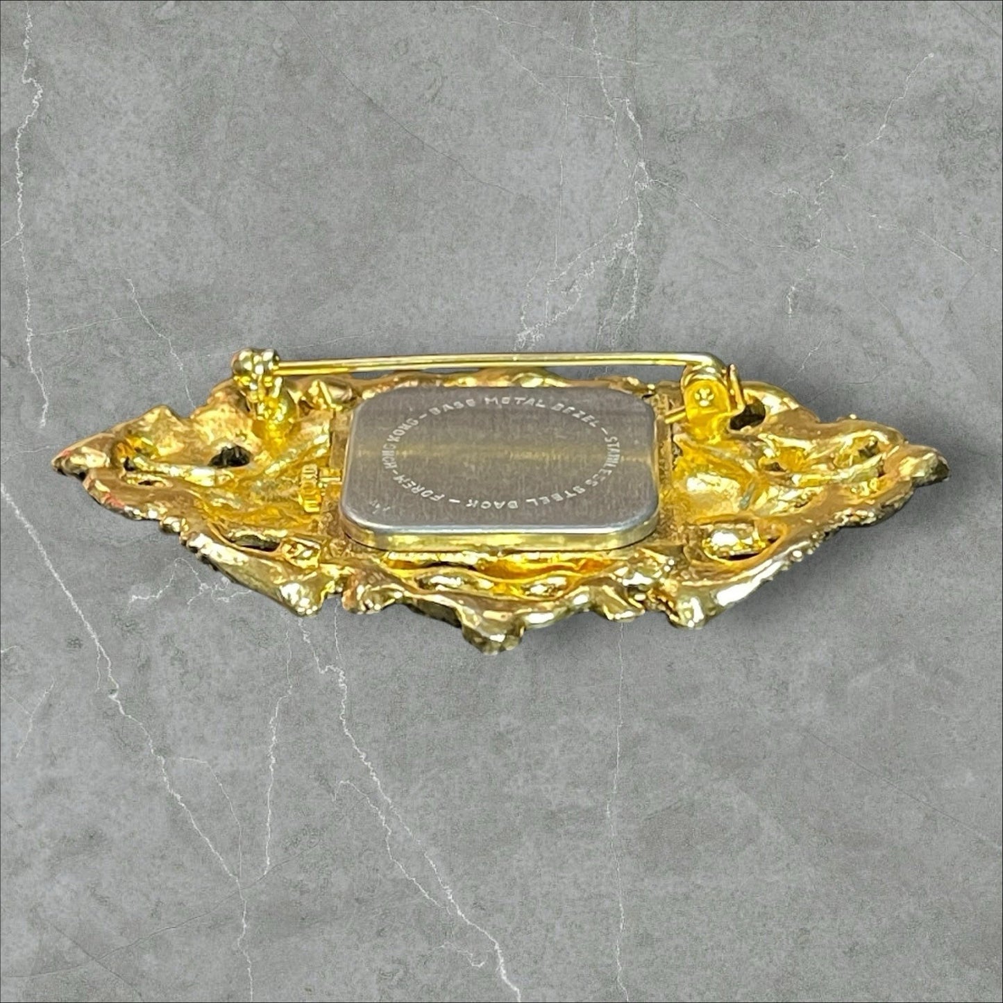 Vintage Intricate Gold Filigree Quartz Watch Brooch New Battery EUC Gorgeous