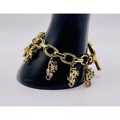 C. WONDER GOLD TONE ELEPHANT CHARM 7.5" TOGGLE BRACELET SUPER CUTE