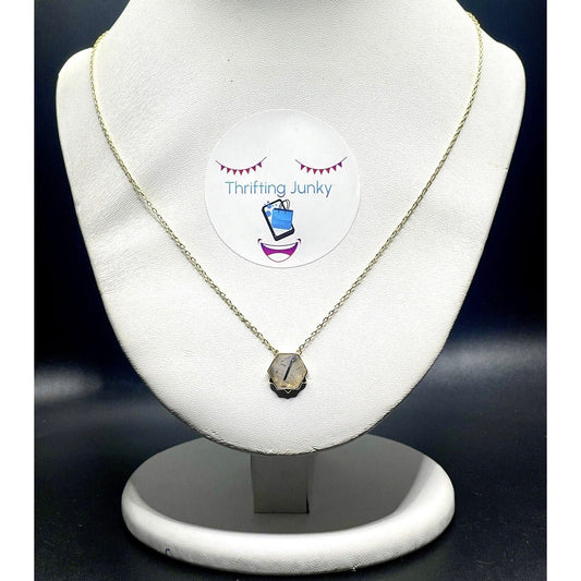Stella & Dot Nova Jadeite Goldtone 19” Necklace EUC GORGEOUS