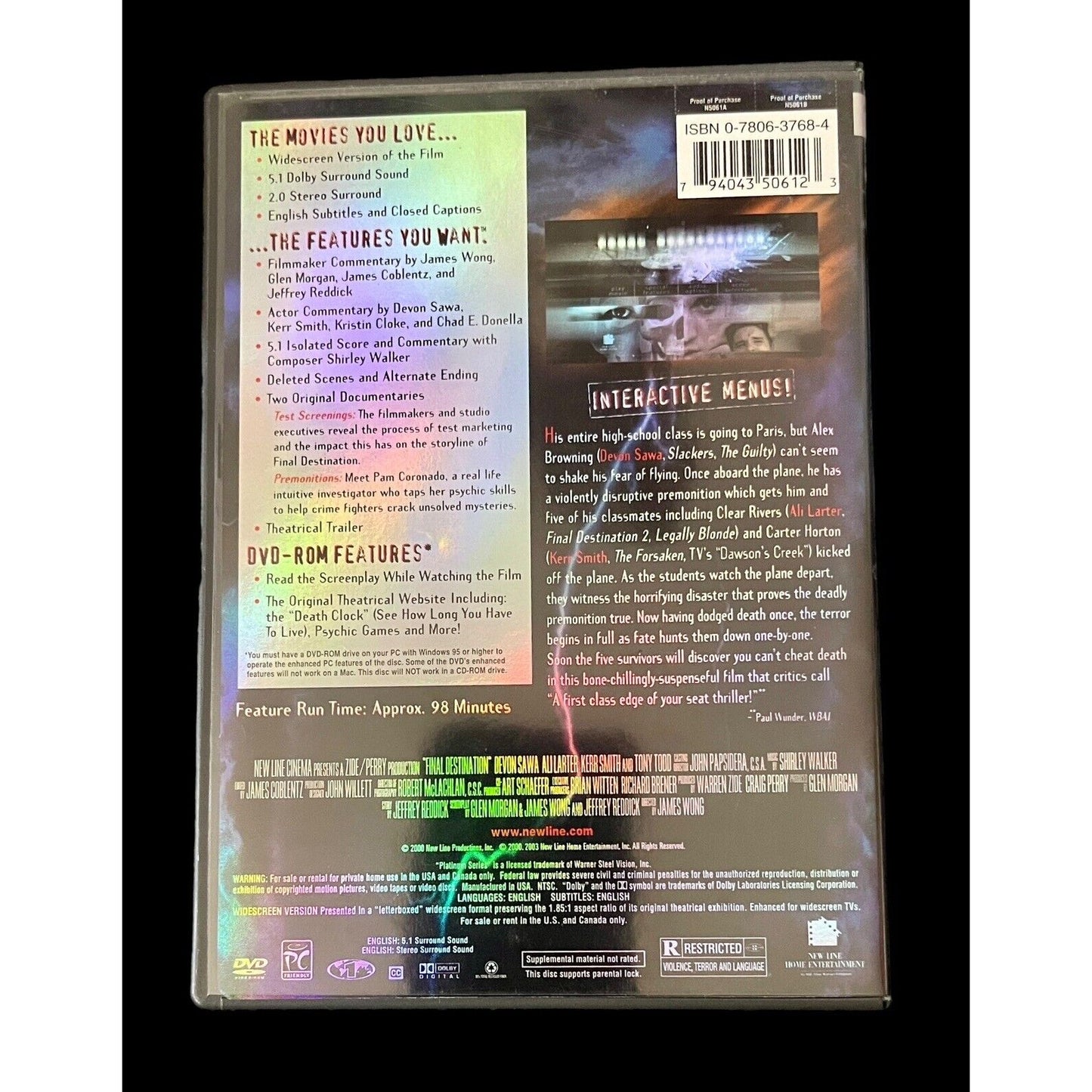 Final Destination • DVD • 2000 • New Line Platinum Series