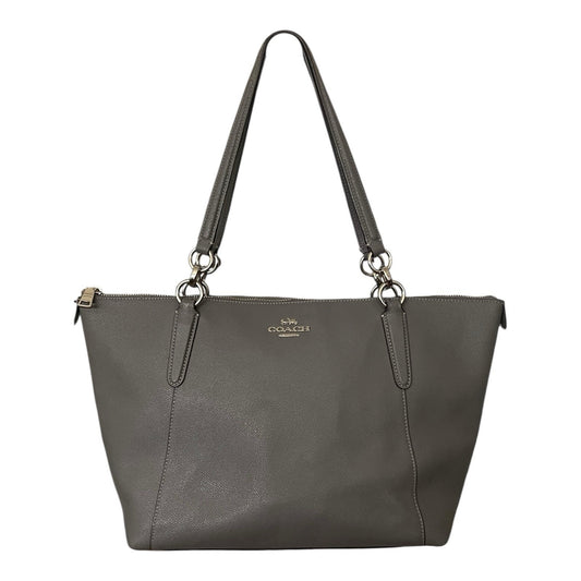 Coach Gray Ava Crossgrain Leather 9.5” Tote Bag Purse Gorgeous EUC