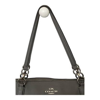 Coach Gray Ava Crossgrain Leather 9.5” Tote Bag Purse Gorgeous EUC