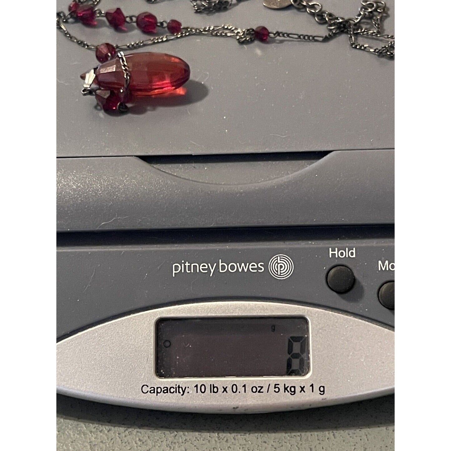 Robert Rose Y Drop Red Faceted Teardrop Pendant 24” Necklace VGUC Gorgeous
