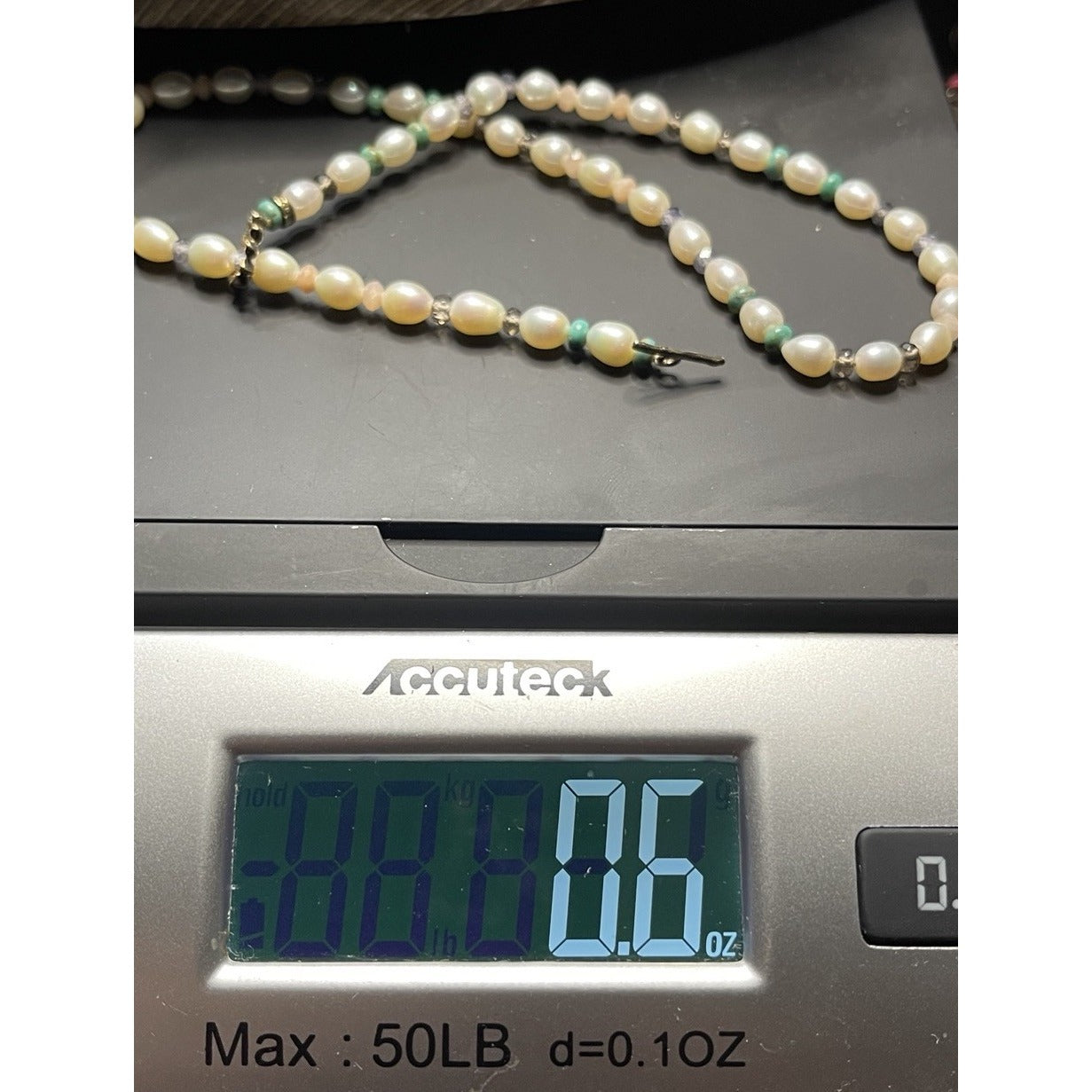Chan Luu Freshwater Beaded Pearls, Turquoise Gems, Crystals 17" Necklace EU