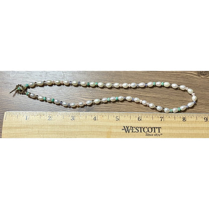 Chan Luu Freshwater Beaded Pearls, Turquoise Gems, Crystals 17" Necklace EU