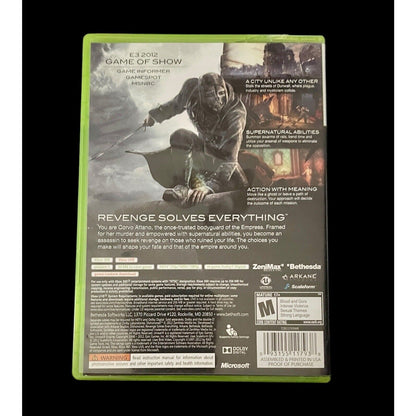 Dishonored (Microsoft Xbox 360, 2012) Complete w/ Manual - Tested Working