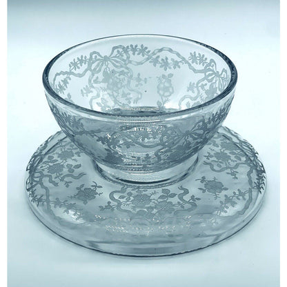 Vintage Rare Fosteria Buttercup Mayo Dish With Under-plate Gorgeous Classic EUC