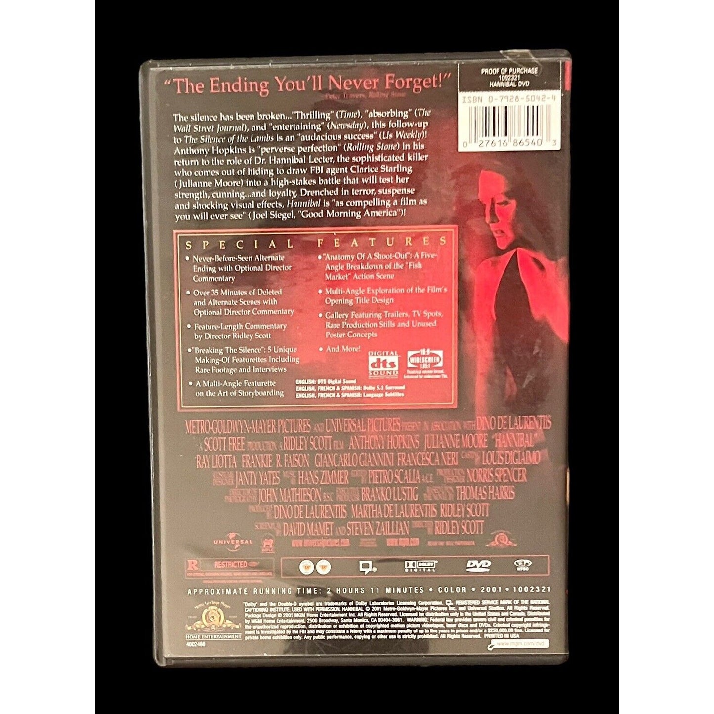 Hannibal • 2001 • Special Edition • 2 DVD Set Widescreen